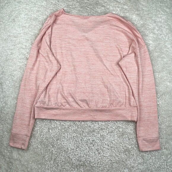 Gap Long Sleeve Softspun Wrap Front Top Heathered Pink NEW - Picture 3 of 8
